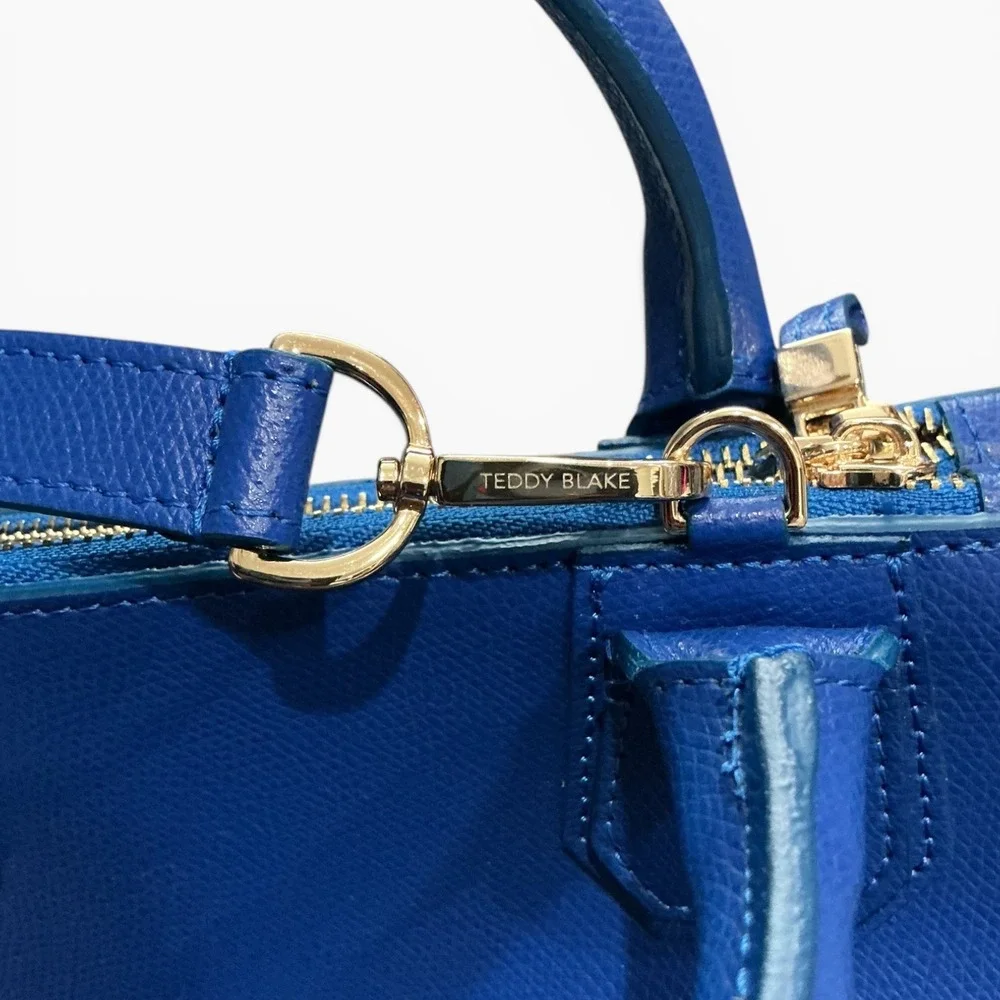 Teddy Blake Vera Palmellato 14 Bag Royal Blue Italian Leather Satchel Purse